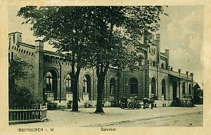 Der Ibbenbürener Bahnhof etwa um 1910. | Foto: Archiv Stadtmuseum Ibbenbüren/Sammlung Georg Kipp