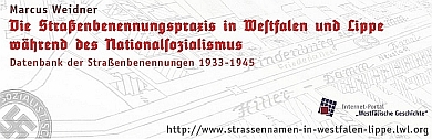 Die Straßenbenennungspraxis in Westfalen und Lippe