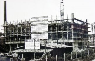 Bau der Kreisberufsschule an der Goethestraße - 1956