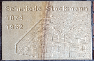 Sandsteinplatte Stockmanns Schmiede - 1874 - 1962