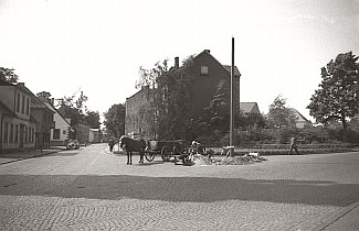 Blaue Ecke - Blick in die Münsterstraße zum Rathaus - 1955