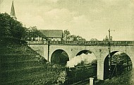 Laggenbecks schöne Sandstein  Bogenbrücke um 1920